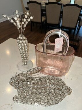 Rachel Zoe Easter Carrot Spring Elegant Silver Pearl and Marble Decor Piece